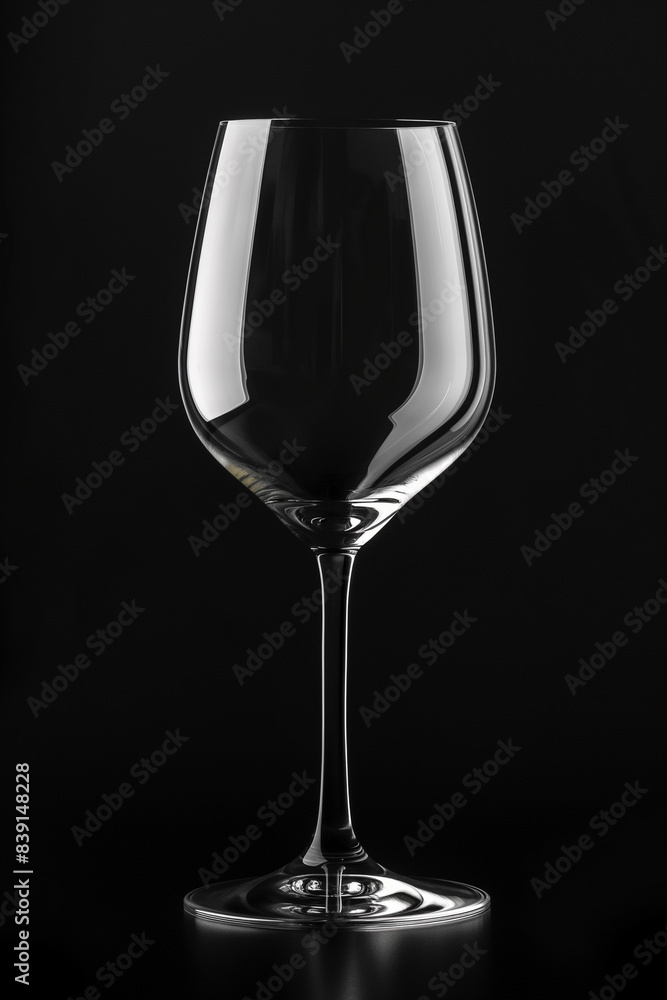 Empty wine glass on black background Empty wine glass on black background