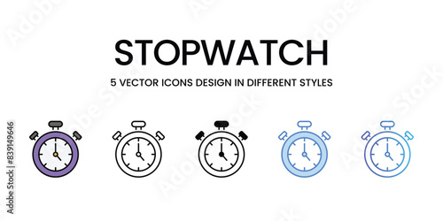Stopwatch icons vector set stock illustration.