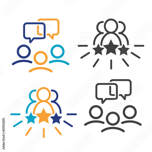 Speaking people, icon, vector. Chat, dialog bubble in two variants.