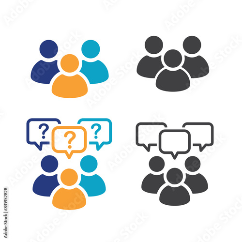 People group and question mark.