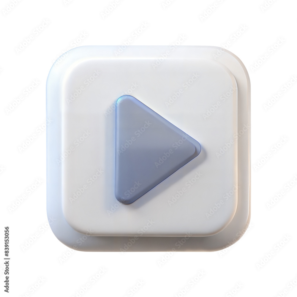 play icon on neumorphism icon isolated on white background play icon on neumorphism icon isolated on white background