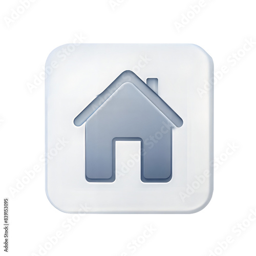 home bottom icon on neumorphism icon isolated on white background