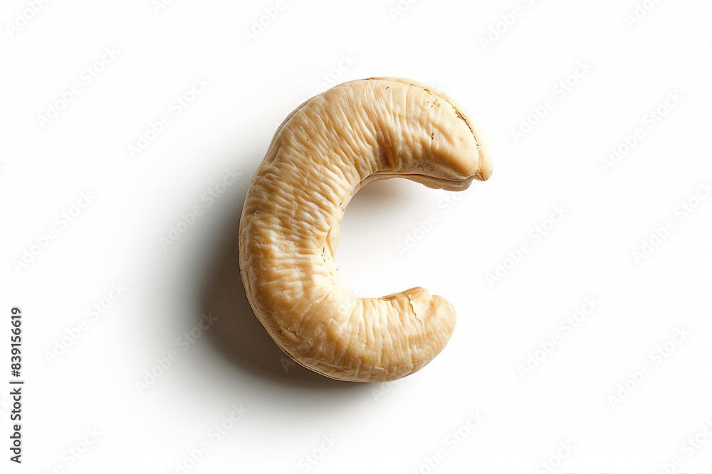 Photo of cashew nut generated with ai technology isolated on white color background Photo of cashew nut generated with ai technology isolated on white color background