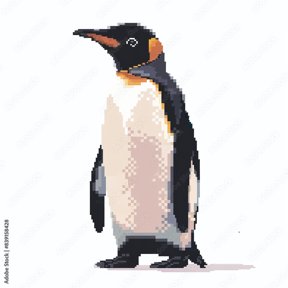 Penguin in Pixel style on white background Penguin in Pixel style on white background