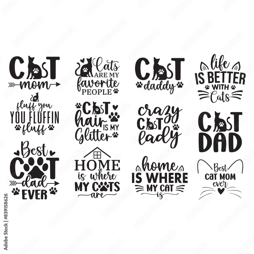 Fototapeta premium Cat SVG design Bundle 