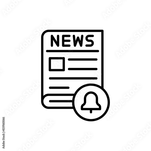 News Subscription outline icons, minimalist vector illustration ,simple transparent graphic element .Isolated on white background
