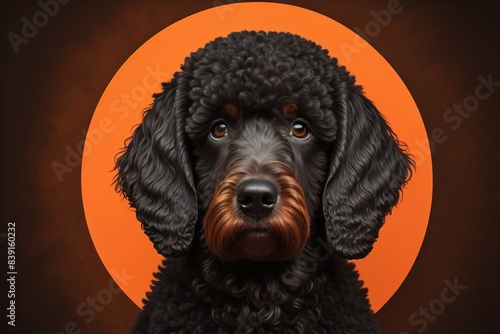 Portrait of a beautiful black dachshund puppy on a solid color background. ai generative