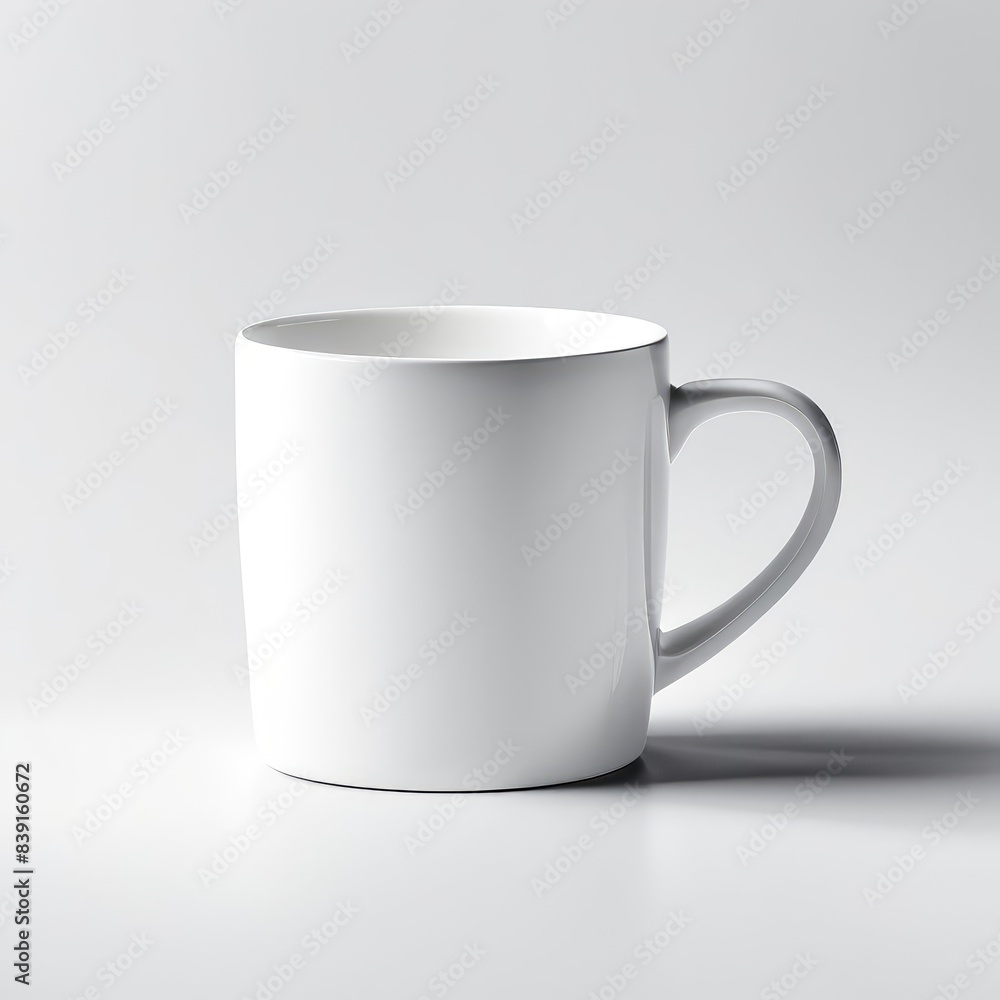 white glass mug mockup on white background white glass mug mockup on white background