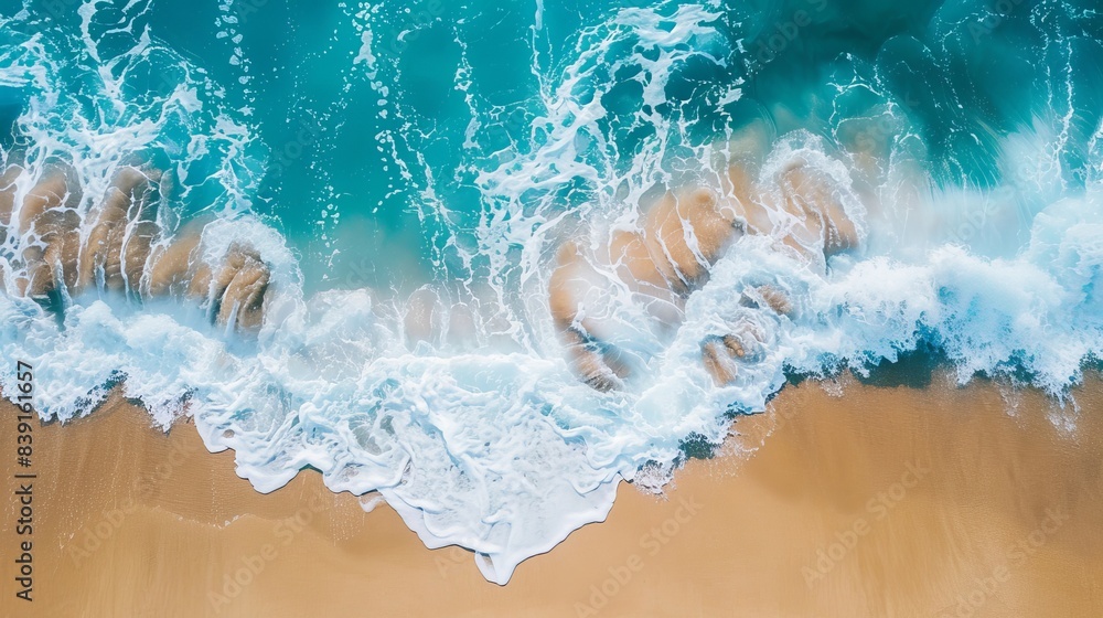 Soothing Ocean Waves gently caressing the Beautiful Sandy Beach