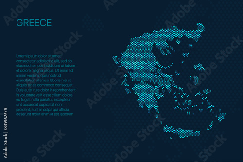 Greece digital pixel map for design