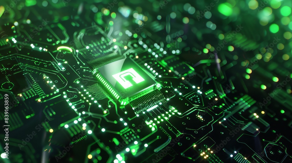 Digital lock shield green light futuristic circuit board selective focus vibrant double exposure tech security Digital lock shield green light futuristic circuit board selective focus vibrant double exposure tech security