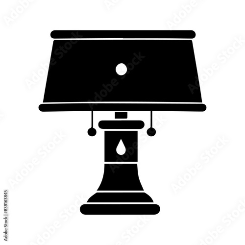 Black silhouettes of table lamps - İllüstrasyon