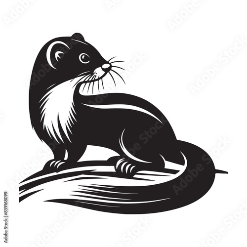 Weasel vector silhouette