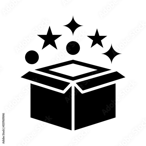 Magic box glyph icon