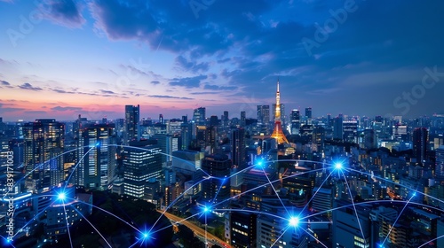 Wallpaper Mural 日本の都市のデジタルネットワーク
 Torontodigital.ca