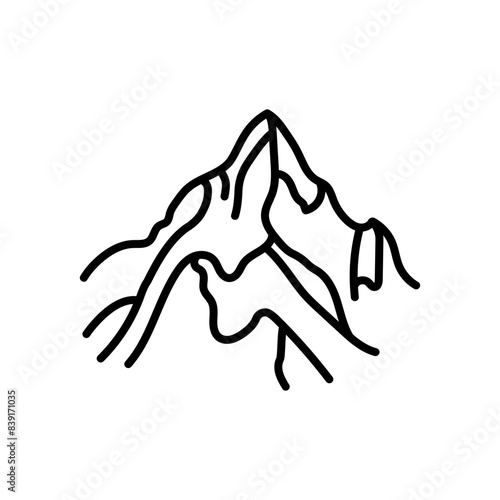 Mountain Outline Icon, Vector illustration
