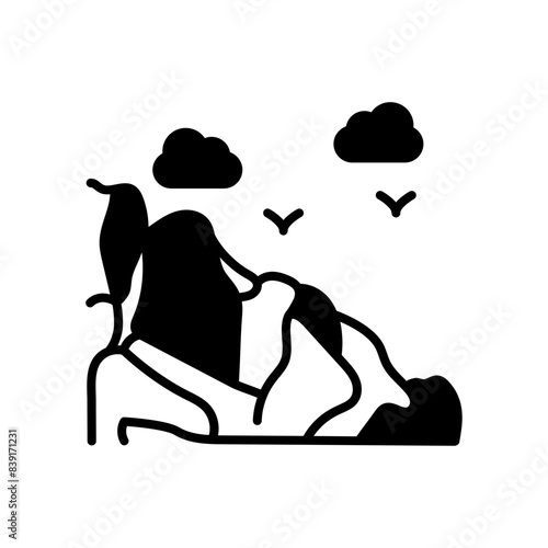 Rocks Glyph Icon, Vector illustration