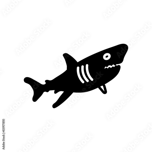 Shark Glyph Icon, Vector illustration