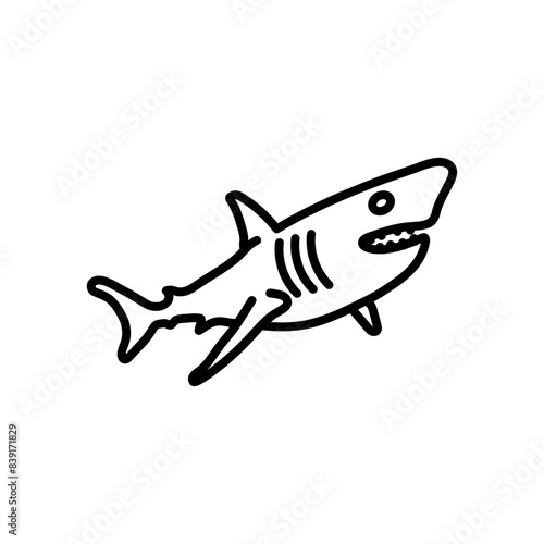 Shark Outline Icon, Vector illustration