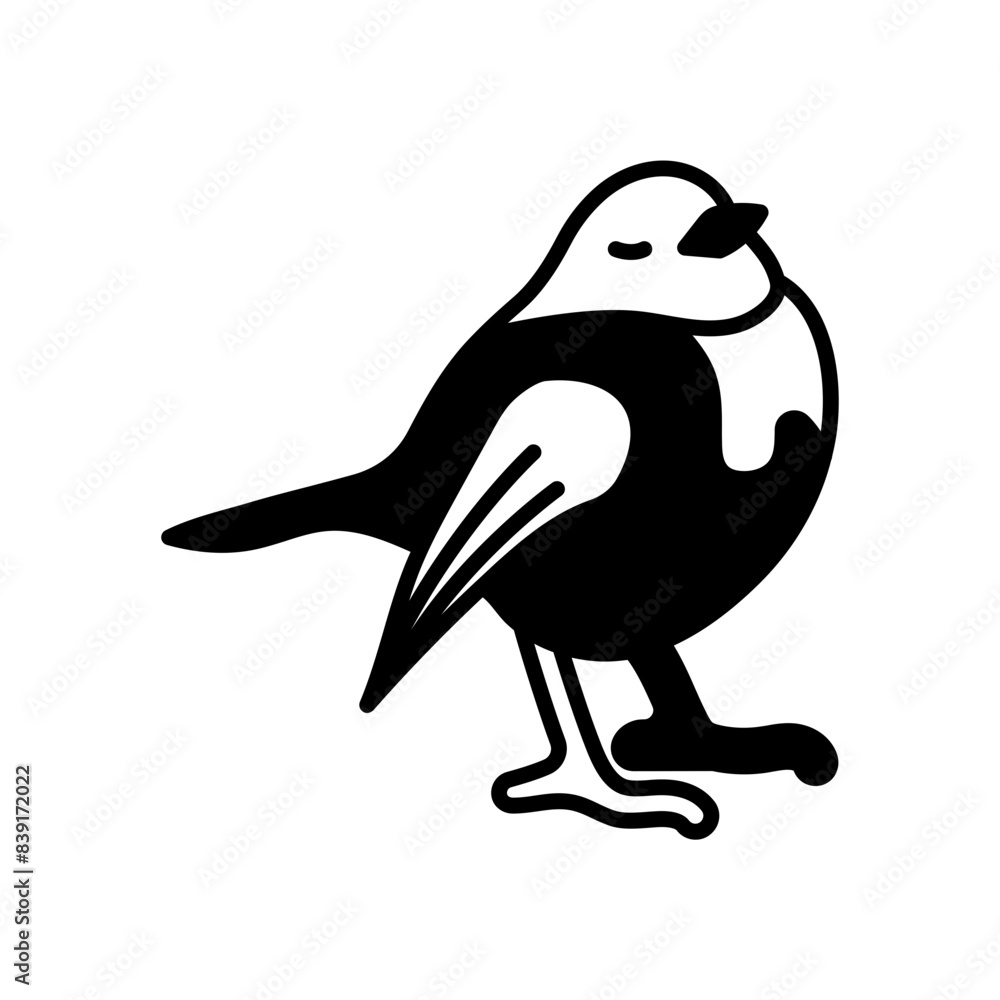 Erithacus Rubecula Glyph Icon, Vector illustration Erithacus Rubecula Glyph Icon, Vector illustration