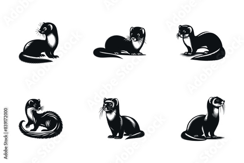 Weasel vector silhouette