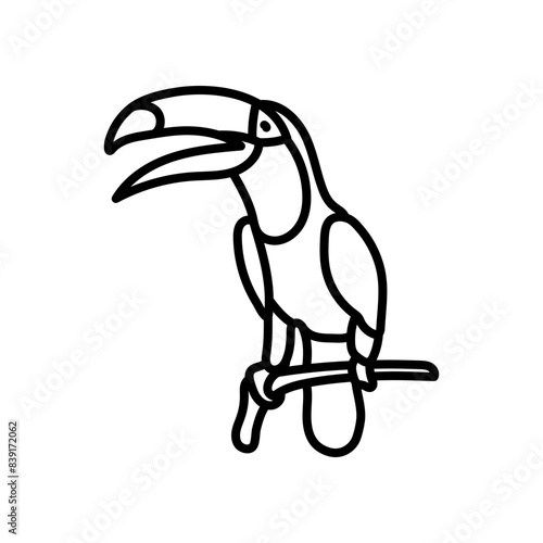Toucan Outline Icon, Vector illustration