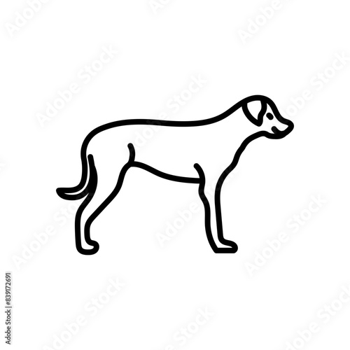 Dog Outline Icon, Vector illustration