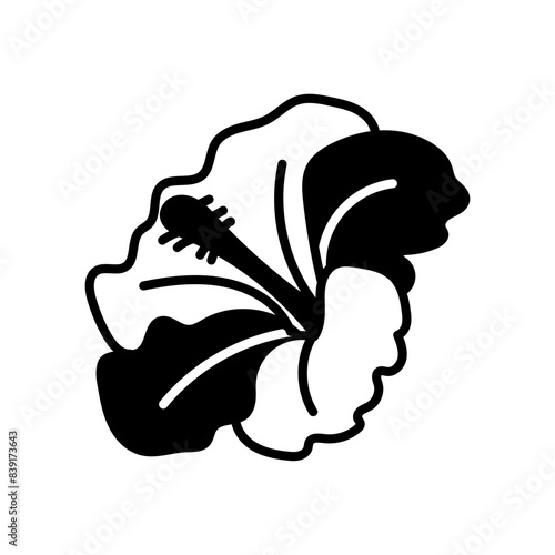 Hibiscus Glyph Icon, Vector illustration