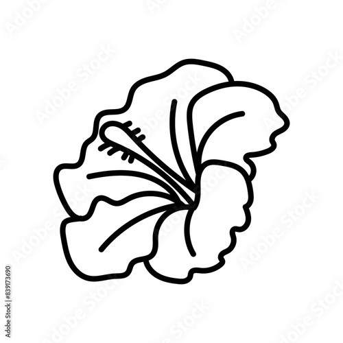 Hibiscus Outline Icon, Vector illustration