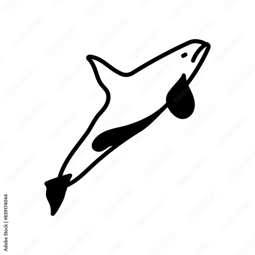 Killer Whale Glyph Icon, Vector illustration Killer Whale Glyph Icon, Vector illustration