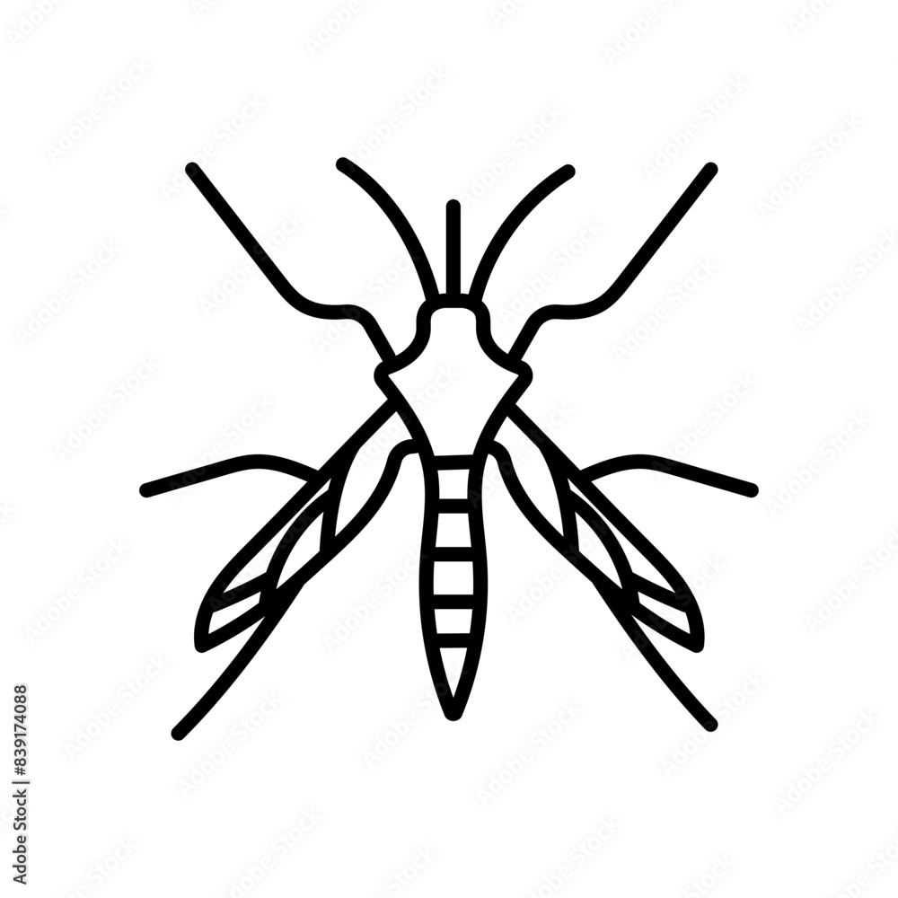 Mosquito Outline Icon, Vector illustration Mosquito Outline Icon, Vector illustration