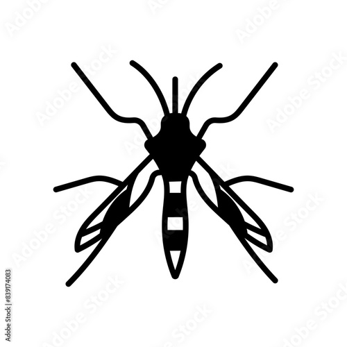 Mosquito Glyph Icon, Vector illustration