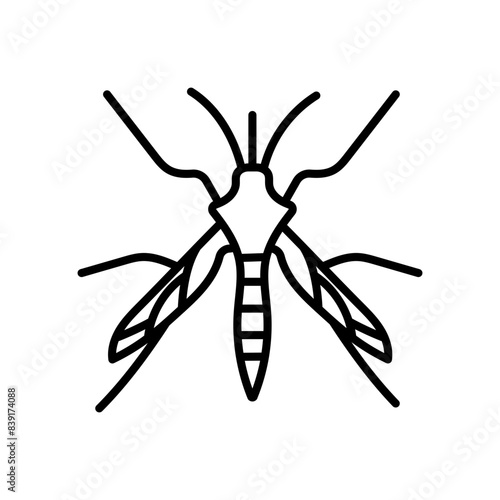 Mosquito Outline Icon, Vector illustration