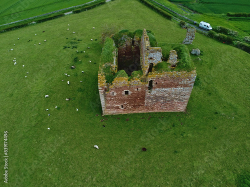 The Ruins of Cessford Castle located between Jedburgh and Kelso in the Scottish Borders. It was a stronghold for the Ker family, abandoned in 1650. photo