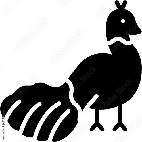 Vector Icon Peacock, Animals, Zoology, Ornithology, Fauna, Wild Life