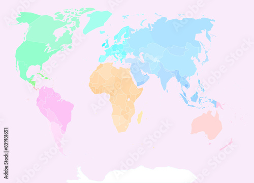 Map in colors of pink background