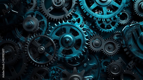 Wallpaper Mural Mechanical Complexity: Cogs and Gears in Harmony Torontodigital.ca