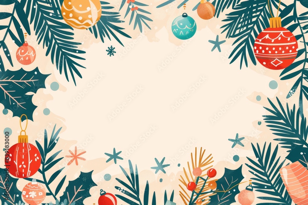A cute Christmas themed blank icon frame for children's art, minimal, featuring Santa Claus and a snowman. A cute Christmas themed blank icon frame for children's art, minimal, featuring Santa Claus and a snowman.