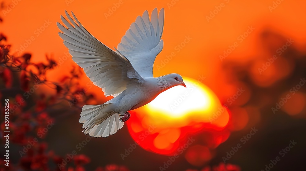 Fototapeta premium dove in flight