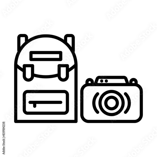Camera bag line icon