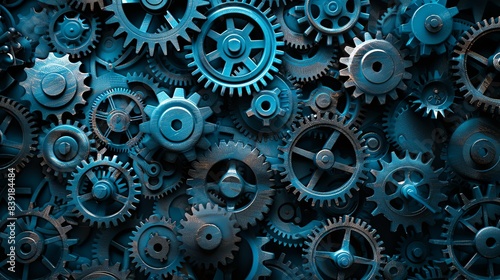 Wallpaper Mural Mechanical Complexity: Cogs and Gears in Harmony Torontodigital.ca