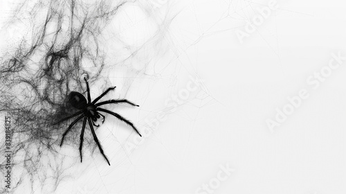 black spider on a white background