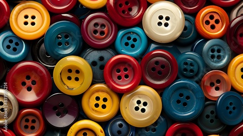 Vibrant Array of Sewing Buttons in Assorted Colors Creating Colorful Mosaic