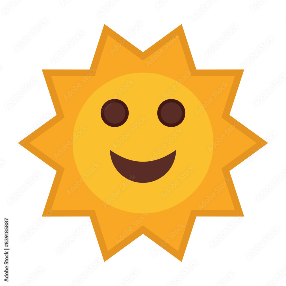 Smiling Sun flat icon Smiling Sun flat icon