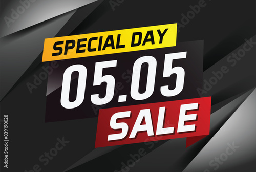 5.5 Special day sale word concept vector illustration with ribbon and 3d style for use landing page, template, ui, web, mobile app, poster, banner, flyer, background, gift card, coupon

