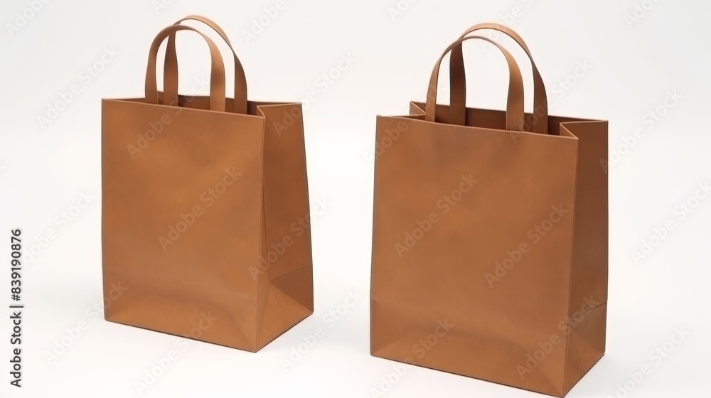 Brown craft paper bag 3d mockup insulated store packaging eco-friendly reusable shopping box Brown craft paper bag 3d mockup insulated store packaging eco-friendly reusable shopping box