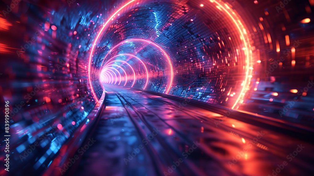 Fototapeta premium a tunnel with lights