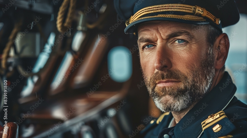 a man in uniform looks out the window of a ship a man in uniform looks out the window of a ship