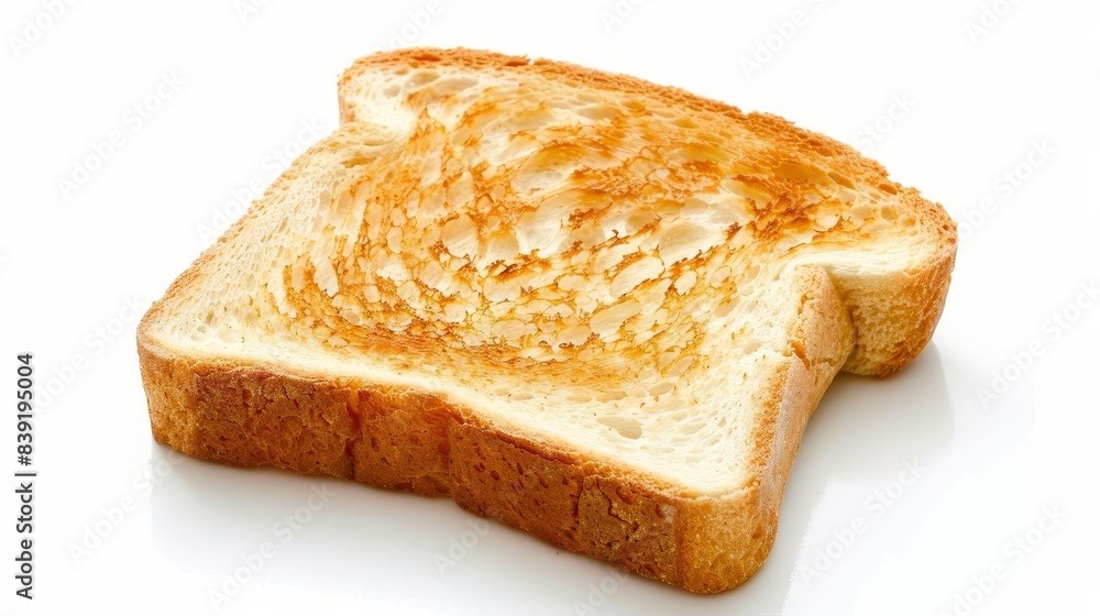 crisp slice of toasted bread isolated on white background delicious breakfast or snack item crisp slice of toasted bread isolated on white background delicious breakfast or snack item