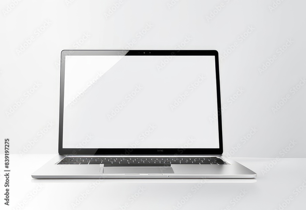 white screen laptop mockup isolated on white background. white screen laptop mockup isolated on white background.
